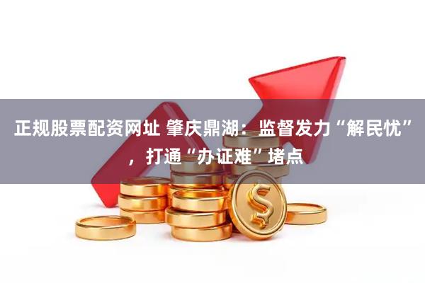 正规股票配资网址 肇庆鼎湖：监督发力“解民忧” ，打通“办证难”堵点
